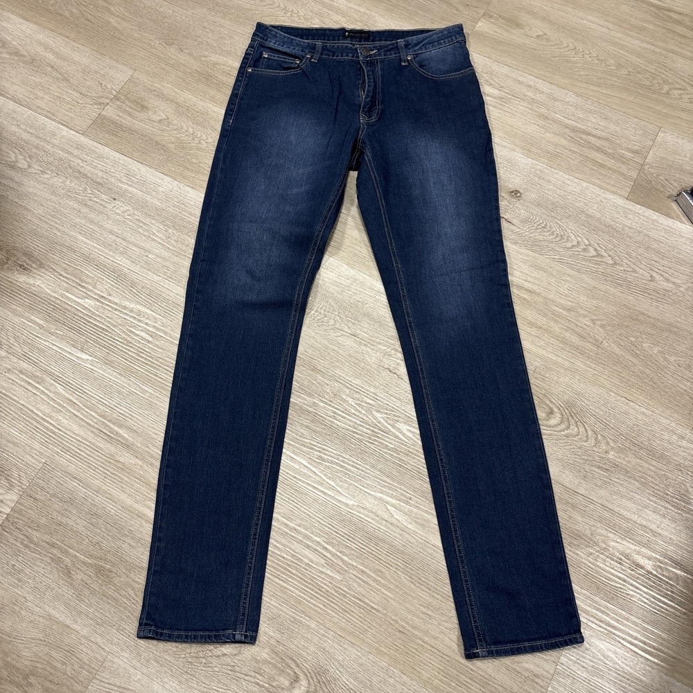 American Tall Jeans Mens 34x36 Blue Carman Tapered Fit Stretch Denim